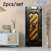 2 peças Adesivos de Parede para Porta de Máquina Estilo Industrial Cyberpunk Decoração de Quarto de Dormitório Adesivos de Tecnologia Futura Retrô Água