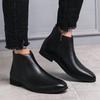 Fashion Senior British Style Leather Chelsea Ankle Boots High Top Office Business Casual Boot for Men Soft Comfort Quality Pointed Boots