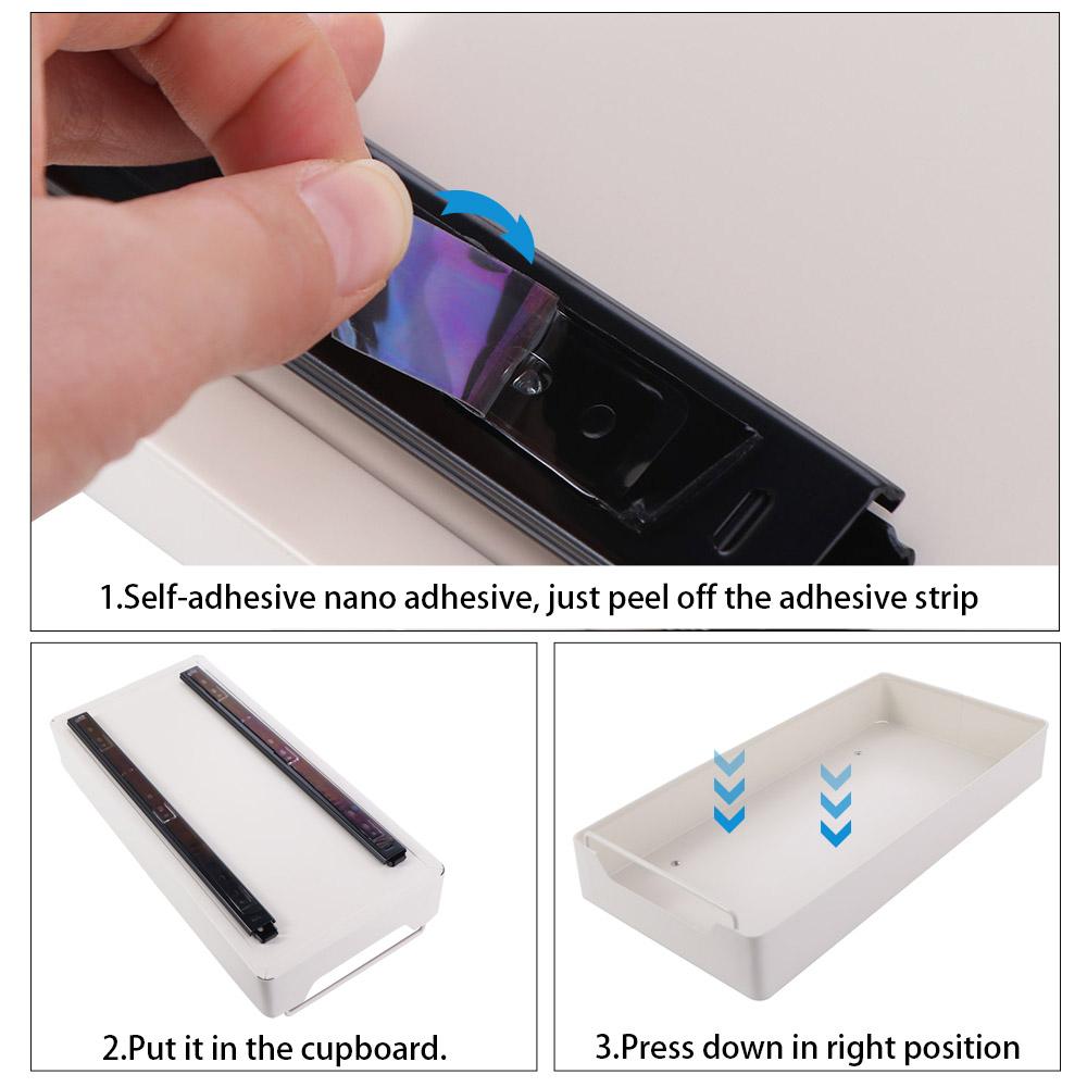 Pull-out Drawer Type Storage Tray Carbon Steel Spice Box Storage Rack Cabinets Organizer  Bathroom