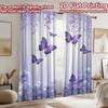 2D Flat Printing 2pcs Curtain Window Drapes Spring Butterflies and Flowers Digital Printed Polyester Drapes Family Party for