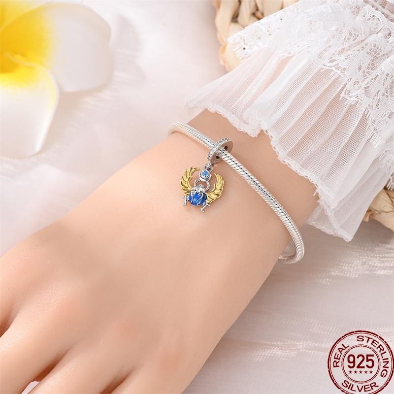 Pyramid Series Copper Mystical Cat Elephant Religious Style Charm Beads Suitable For Pan Original Bracelet Diy