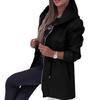 Westerse Casual Damesjas, Middellang, Losse Pasvorm, Taille met Trekkoord, Ritssluiting, Met Capuchon