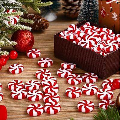 10 Pièces Décoration de Noël 2,5 CM Bonbon Acrylique Ornements d'Arbre de Noël pour Décoration Intérieure Fête Nouvel An 2026 Navidad Cadeaux Accessoires
