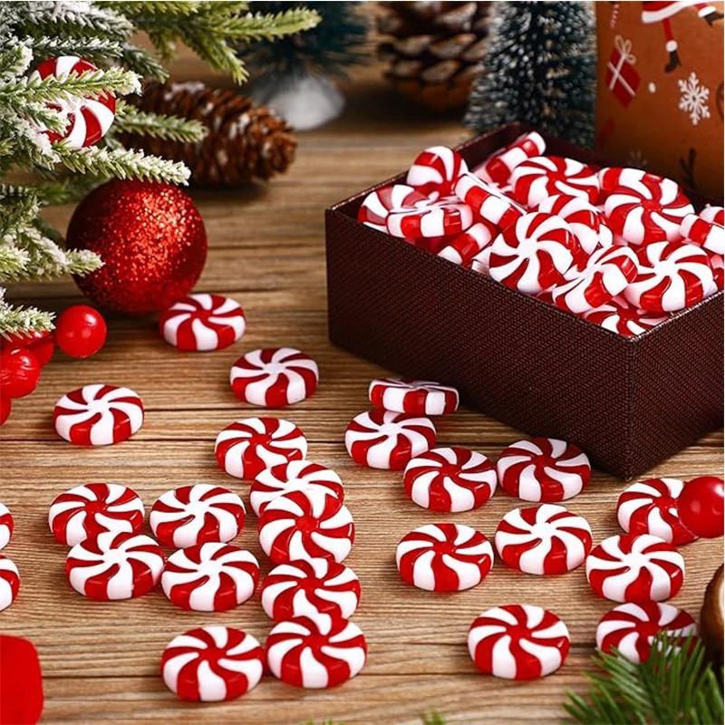 10Pcs Christmas Dceoration 2.5CM Acrylic Candy Xmas Tree Ornaments for Home Decor Party New Year 2026 Navidad Gifts Accessories