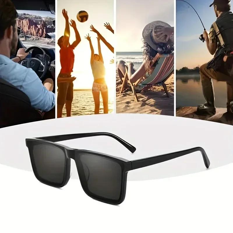 Trendy Box Sun Glasses Glasses Black Cool Male UV400 Shade Protective Eyewear Goggles for Driving and Riding Personalized UV Protection