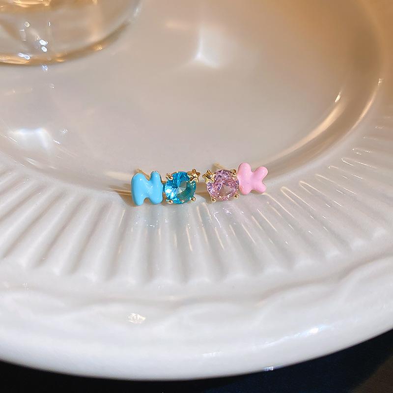 GemChic Women's Earrings Fashion Ear Stud Needle Embed Zircon Imitation Pearl Geometric Earrings Versatile Birthday Christmas Jewelry Gift