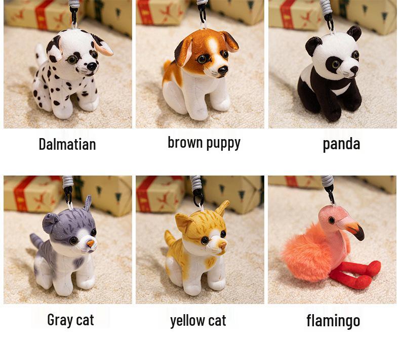 Cross-border Animal Plush Toy Pendant: Tiger, Panda, Giraffe, Leopard, Lion Doll Ornament