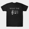 Men Black Print T-shirt What The F Musical Note No-Cut Transfer Paper Print Cotton Tshirt