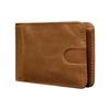 Sewn Large Capacity Thin Leather Wallet PVC Solid Color Retro Money Bag Anti-lost Classic Men Coin Purse Gift