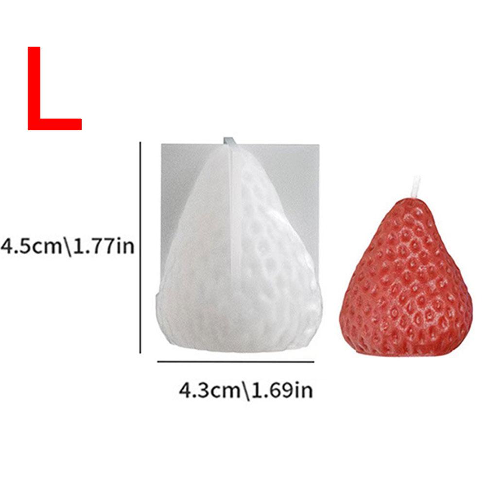 3 STK Erdbeerkerzen Silikonform für Duftkerzenherstellungsset DIY Kristallharz Handwerksform Heimpartydeko Geburtstagsgeschenke