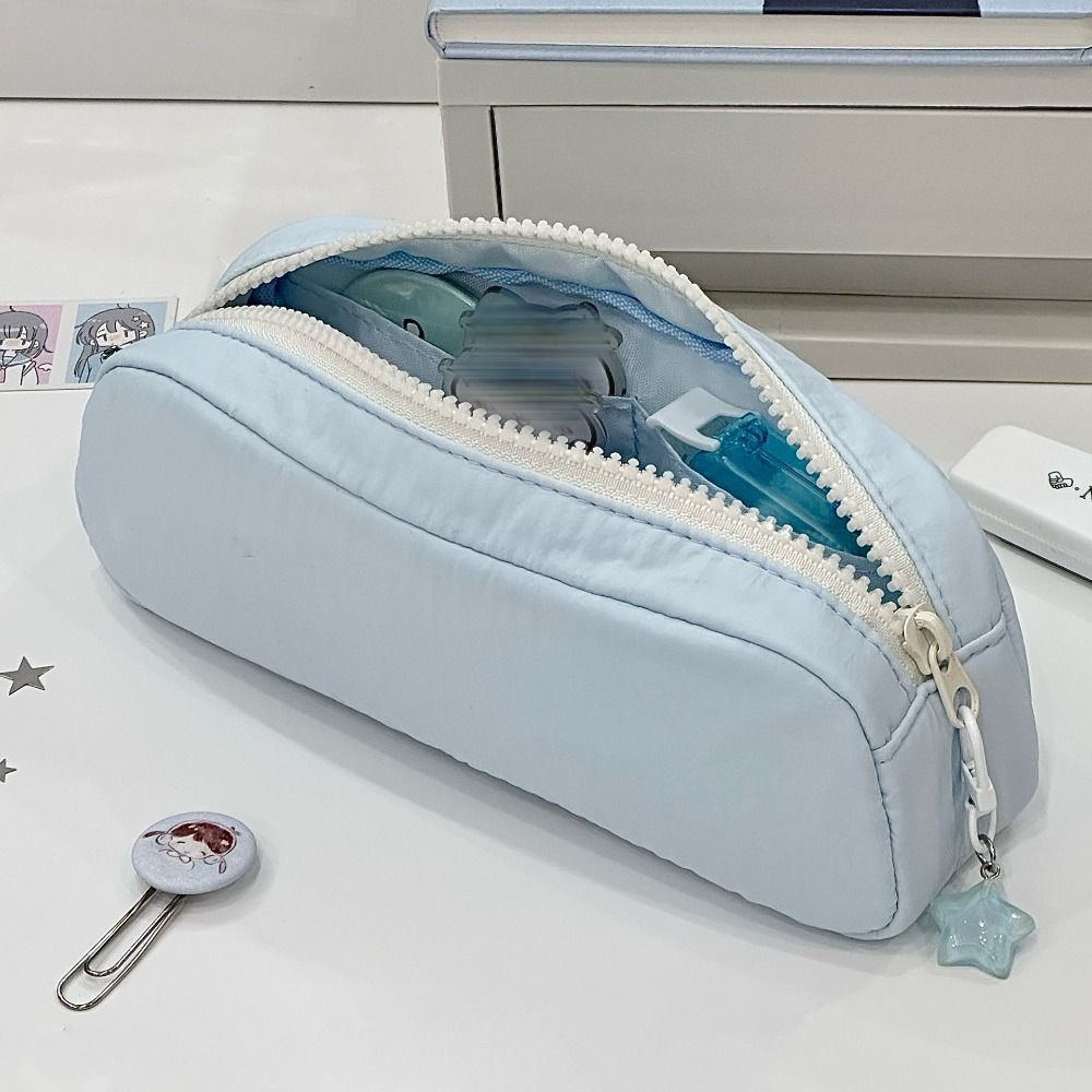 Soft Touch Pencil Case Portable Pen Pouch Simple Stationery Organizer  Back To School