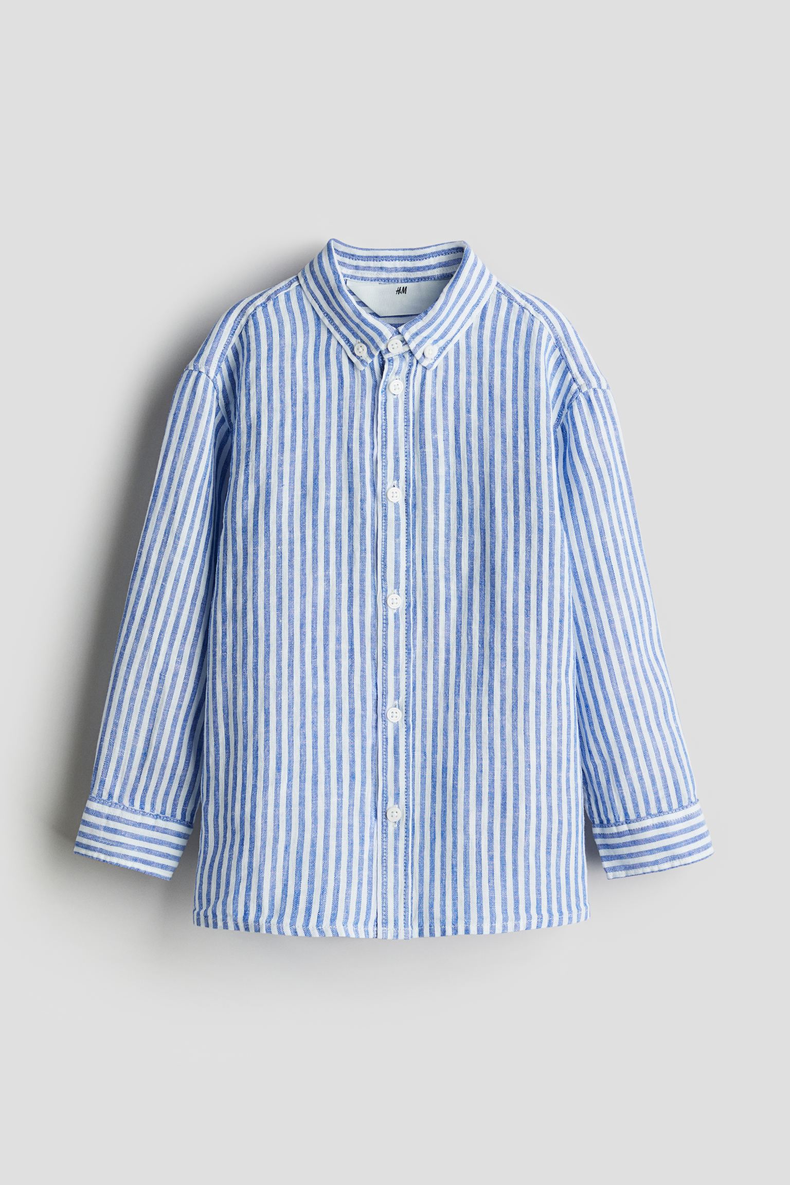 

Льняная рубашка с длинными рукавами