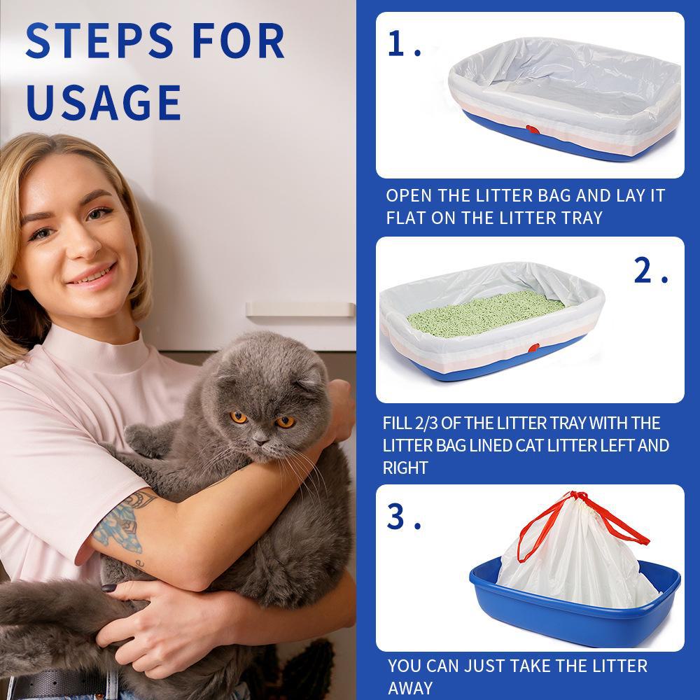 Jiebeida Thickened Cat Litter Bag with Automatic Drawstring and Replaceable Packaging