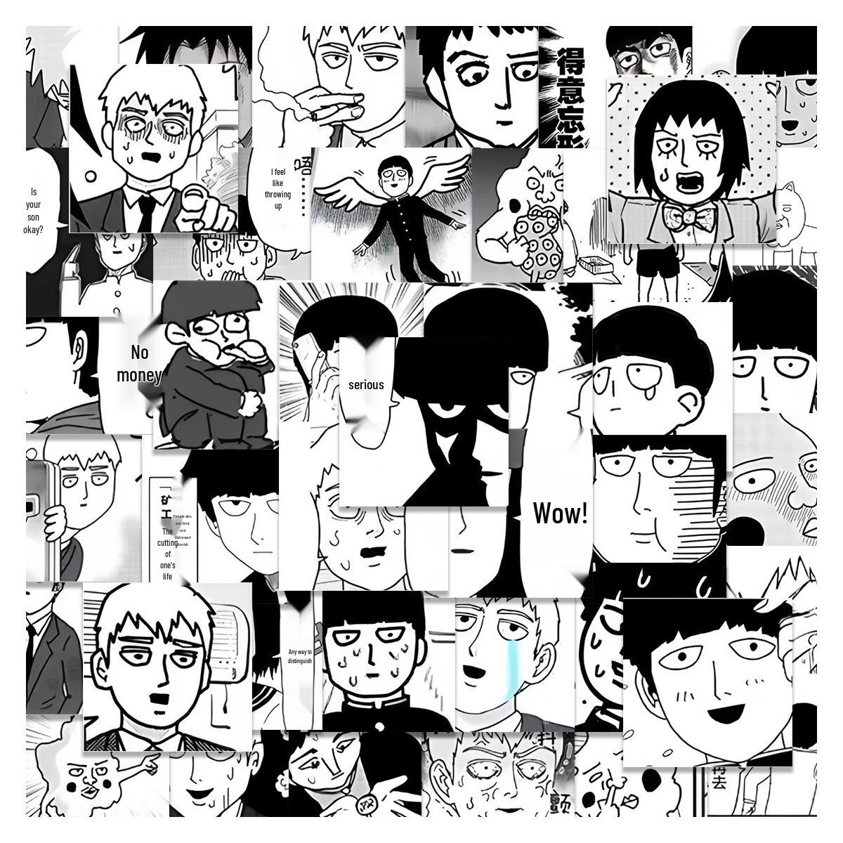 80 Листов Стикеры-Граффити из Аниме Mob Psycho 100 для Чехлов Телефонов и Блокнотов - Декоративные Наклейки Своими Руками. gray