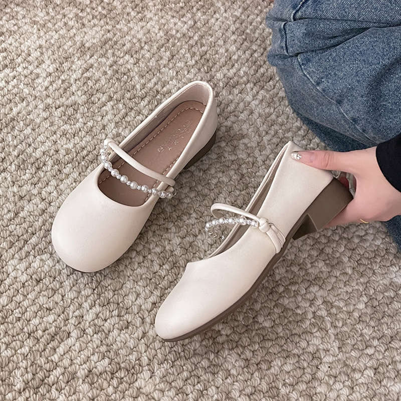 Pearl Evening Breeze Gentle Single Shoes Women's Spring and Summer 2025 New Mary Jane Shoes with Skirts Grandma Shoes Maternity Shoes