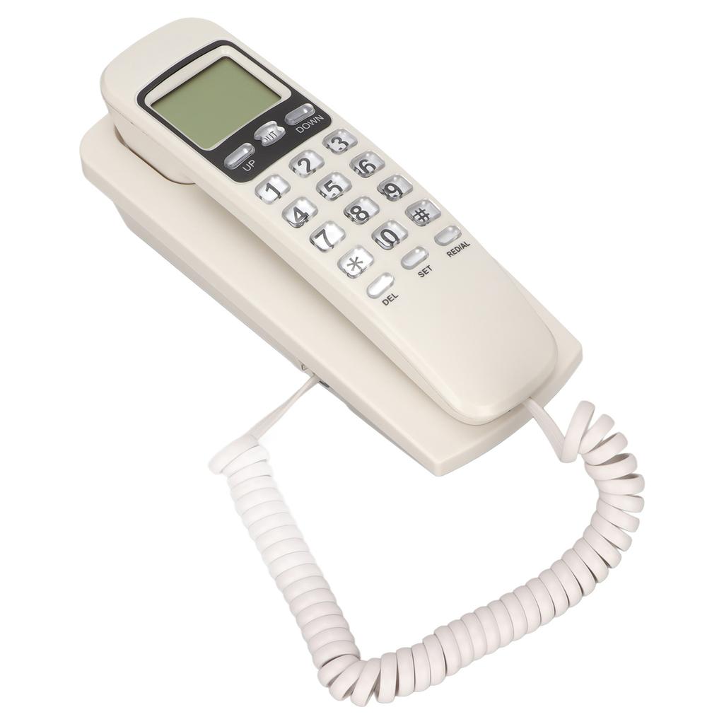 KXT777CID Corded Wall Phone Calendar LCD Display Redial Function Landline Corded Telehone for Hotel Home Office