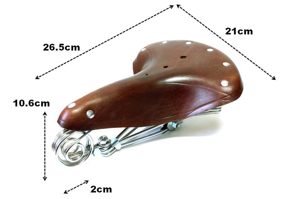 Retro Showa Era Practical Bicycle Saddle, Vintage Reproduction Saddle with Dust Cover (Chocolate)