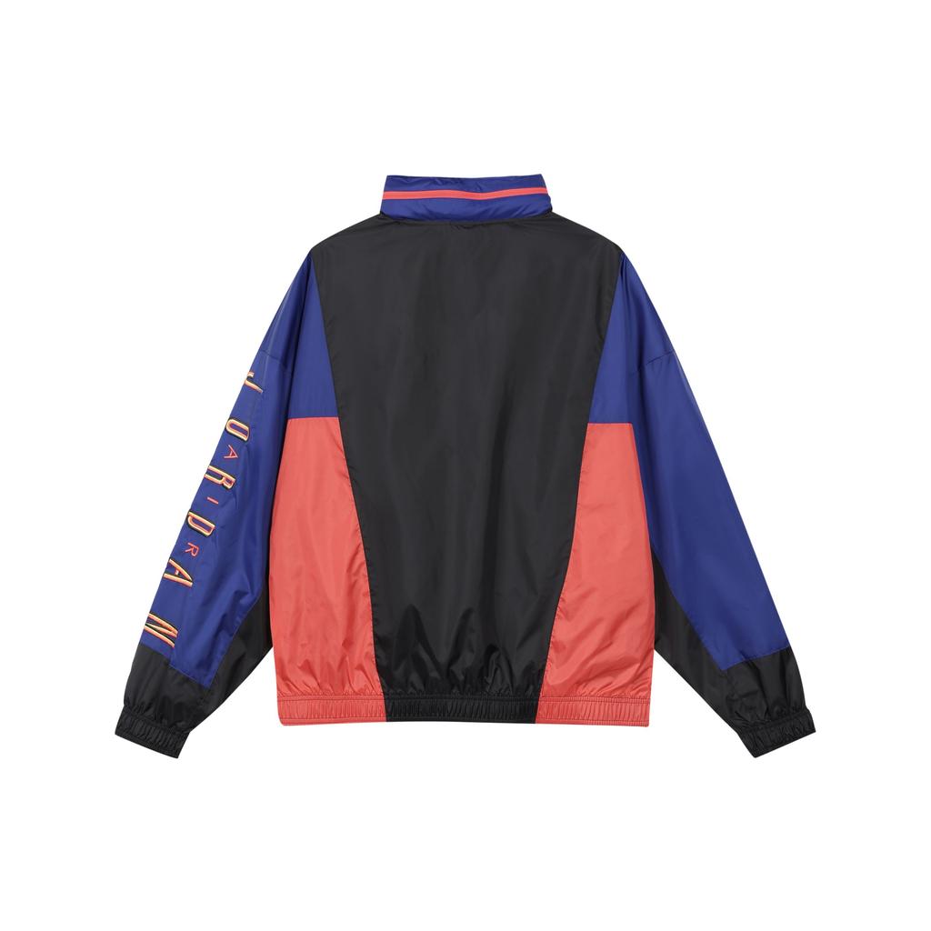 Jordan Pánská sportovní tkaná bunda s vyšívaným logem, barevně blokovaná, svrchní oblečení, modrá DN3404-010