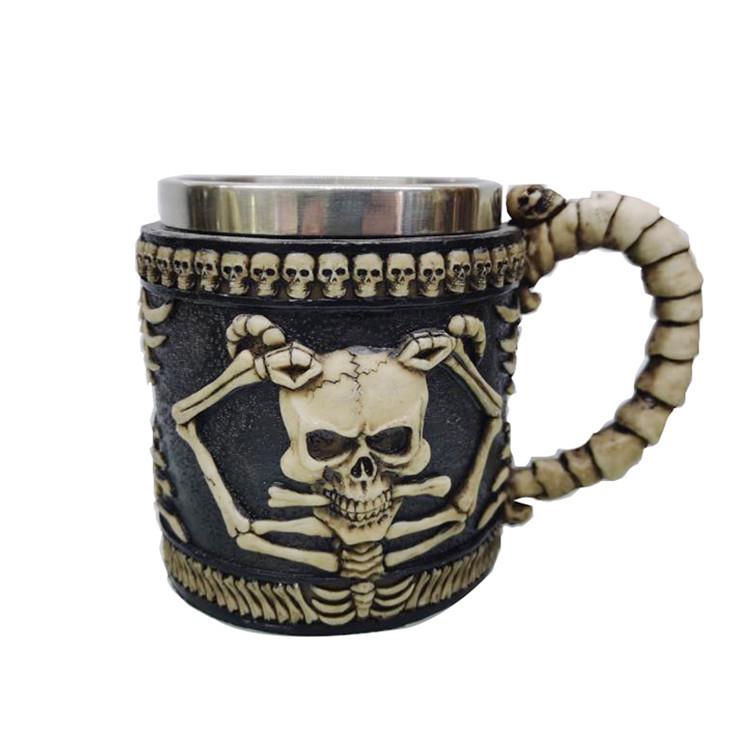 Stainless Steel Skull Goblet: Halloween Gift Mug