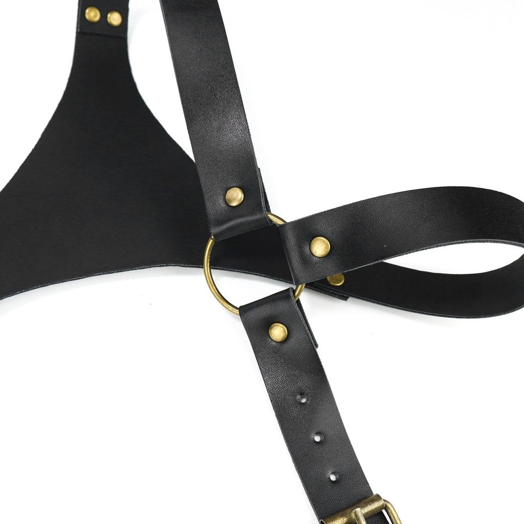 Men'S Leather Bondage Strap Decorative Belt Chest Strap British Casual Suspender Strap Shoulder Strap