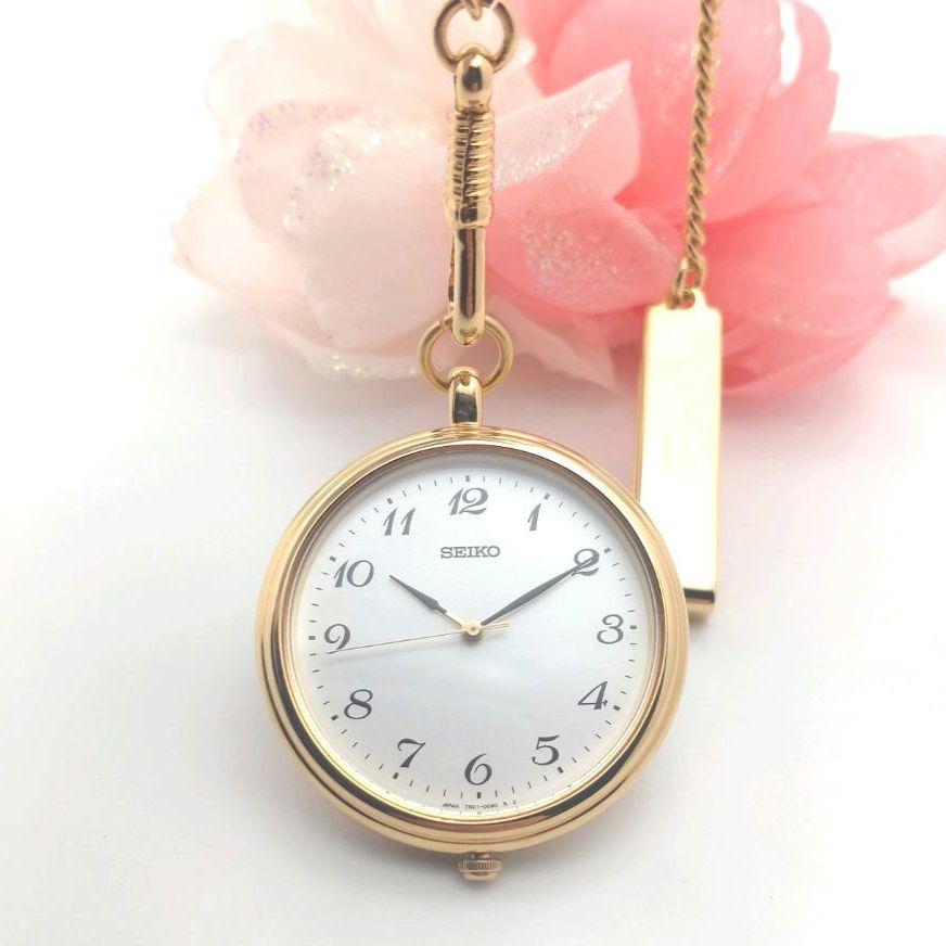 

[USED] SEIKO Women s Quartz Pocket Watch in Gold (Working)