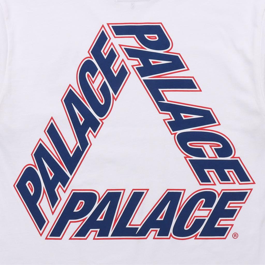Palace P3 Team T-Shirt With Back Logo Print Unisex Tops Dark White P19TS236