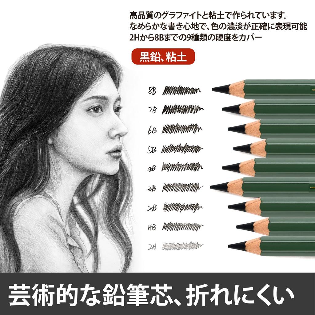 MARCO Sketch Pencil 25 Model 3302 For Art and with Iron Box Storage 16 Dark Charcoal Black Lead Drawing 3 Paper 2 Plastic 1 Regular 1 1 and Pencil