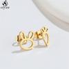 Asymmetry Stainless Steel Key Lock Earring for Women Rabbit Carrot Piercing Jewelry Girls Earrings Gifts Accessories