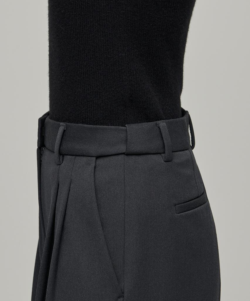 MUSINSA STANDARD WOMAN Women'S Heavyweight Fleece-Lined High-Waisted Wide Hidden Elastic Waist Slacks [Gray]