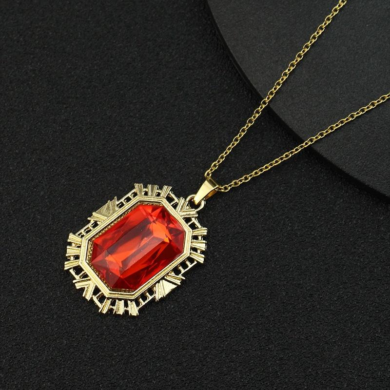 Same The Sandman Ruby Necklace Square Pendant Cos Props Birthday Christmas Gift