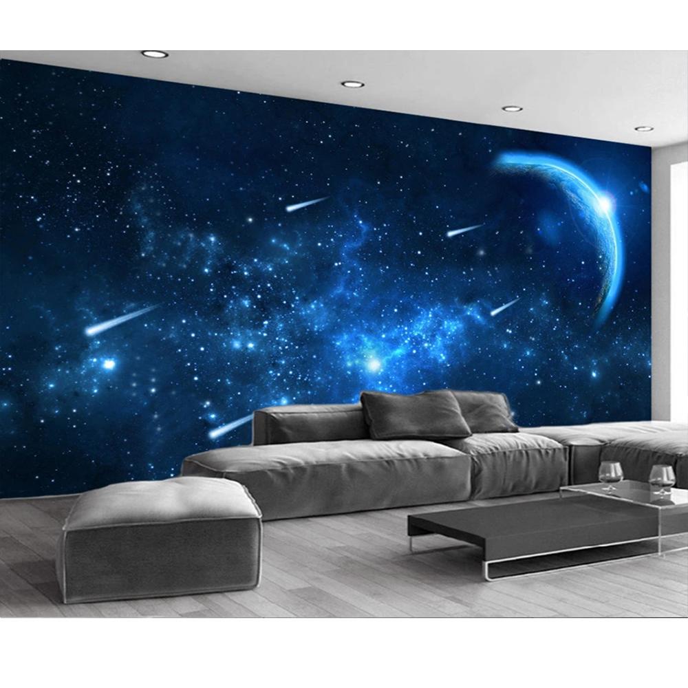 3d Galaxy Wallpaper Abstract Blue Starry Mural Living Room Bedroom Tv Sofa Backdrop Home Decor 3d Fresco