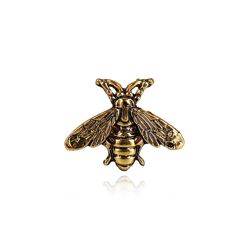 Heren Broche Retro Kleine Bij Legering Broche Kraag Pin Dubbel Gebruik Shirt Pak Accessoires Vrouwelijke Retro Zilver