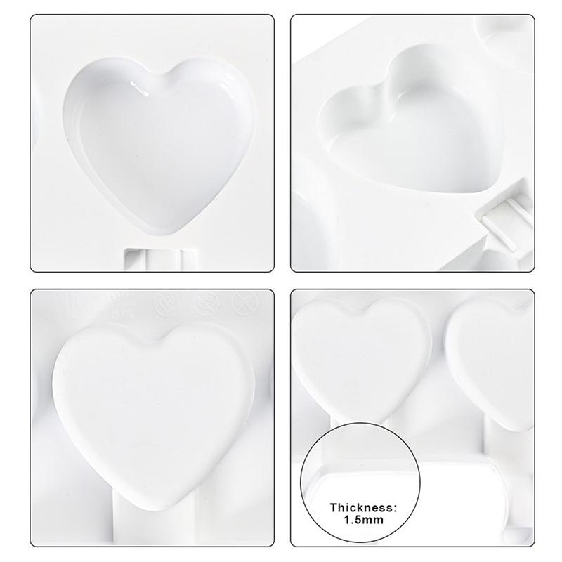 1/2/3 Stück Eis am Stiel Form Lebensmittelqualität Silikon Herz Frucht Schokolade Form DIY Backform Küchenzubehör