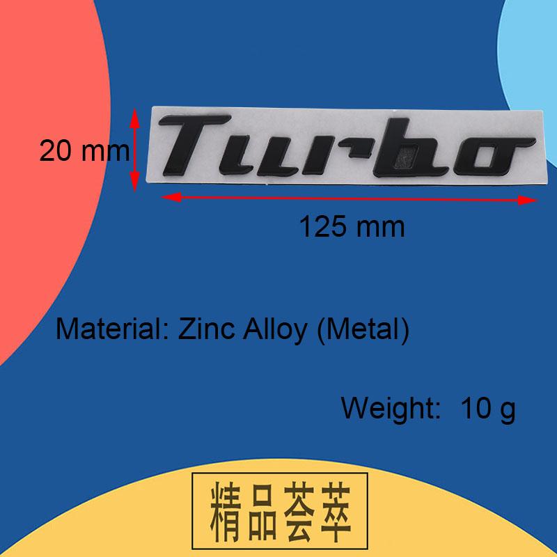 3D Premium TURBO for Turbocharger Boost Loading Boosting car Fender trunk Rear Bonnet Decal Emblem Badge Sticker Accessories