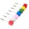 7pcs Card Stands Simple Portable Table Number Holders with Colorful Wooden Base for Photos Cards Notes Decoration