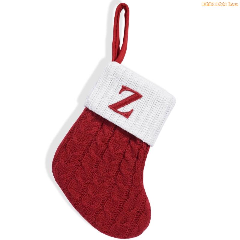 K1AE Christmas Tree Ornament Letter Christmas Hanging Socks Knit Christmas Stockings