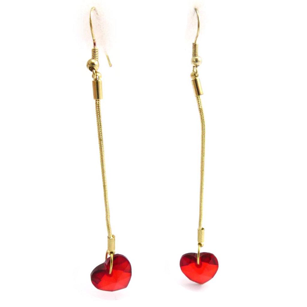 Les Trésors De Lily [J5958] - Designer Earrings 'Mineralia' Love Red