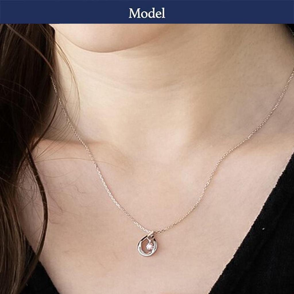 Pink Diamond Necklace for Popular Teardrop Azuki Chain Box [Diamond Lab] Women, 0.07ct [Gift Set]