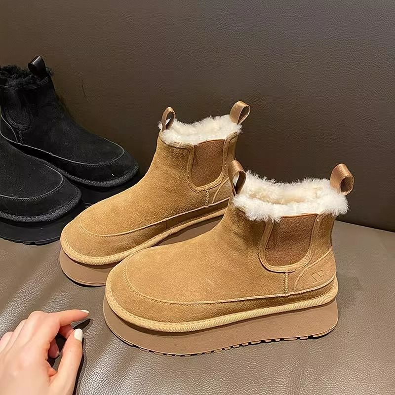 Chelsea Handsome Snow Boots for Women's Winter New Thick-soled Velvet Anti-short Tube Thermal Cotton Shoes for Women