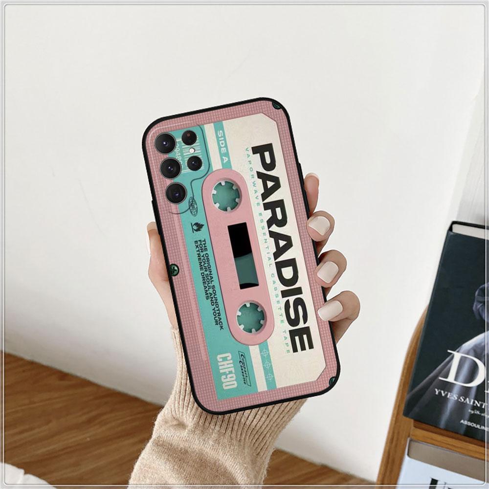 Magnetic Radio tape Cassette Phone Case For Samsung Galaxy S24 Case S22 S21 S20 S23 Ultra Fe S10 S9 S8 Plus 4G 5G Silicone Cover