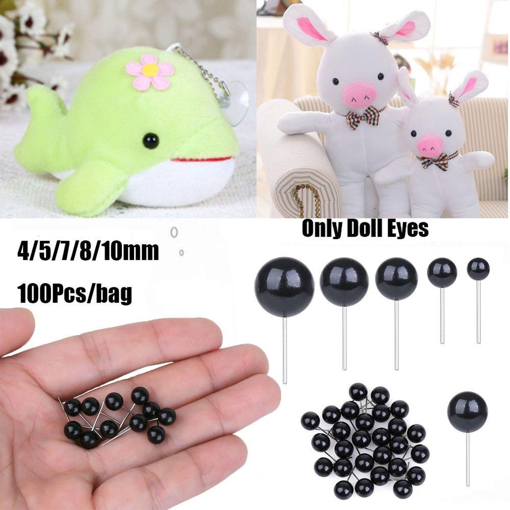 Plastic 4/5/7/8/10mm Black Glass Eyes Dolls Accessories Bears Needle Felting Animals Puppets making