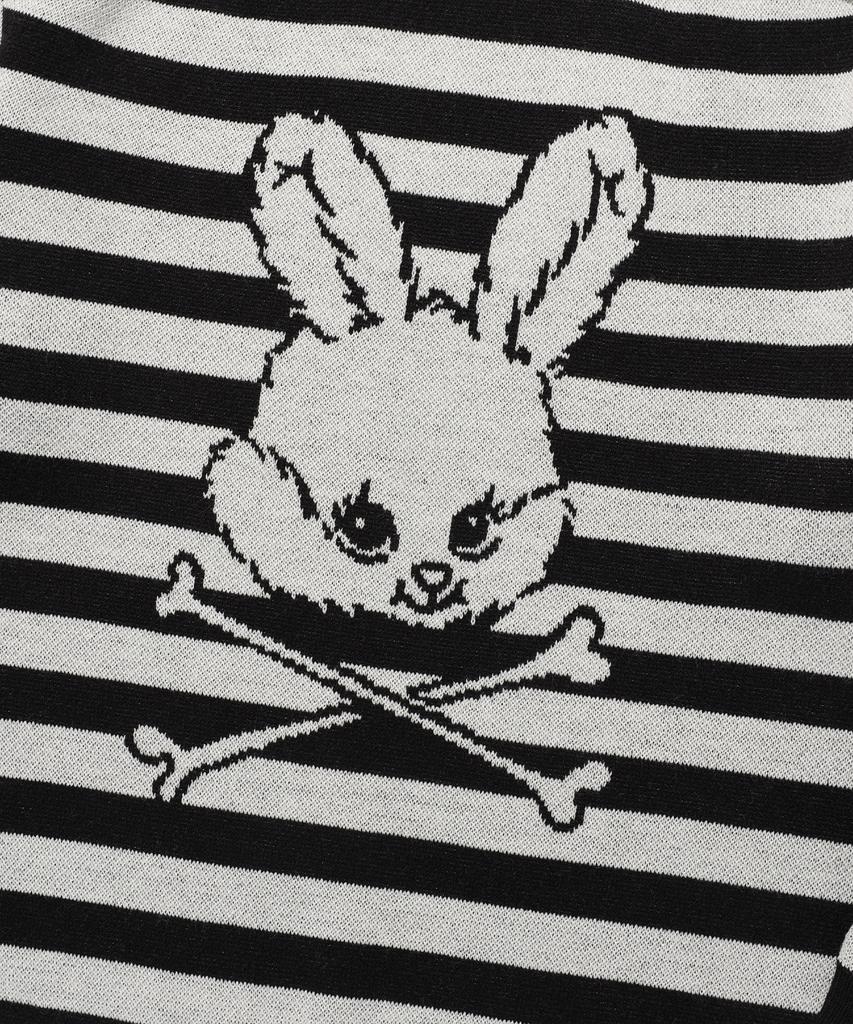 NICEGHOSTCLUB Skull Rabbit Stripe Knit_Black(Ng2Fsuk600A)