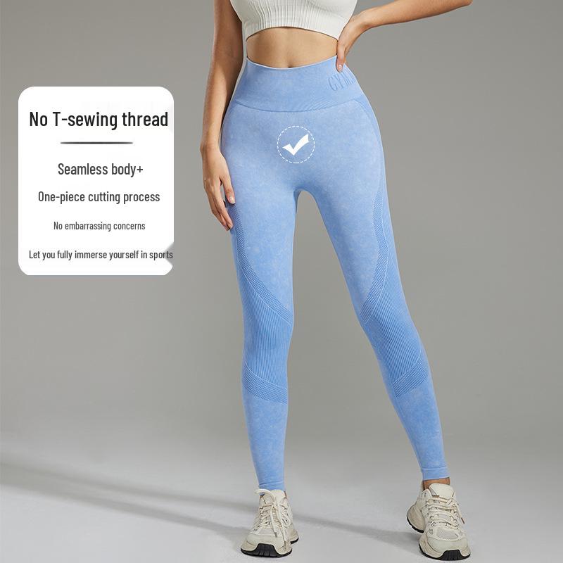 Best-Selling Women's Quick-Dry Yoga Pants - Sand Wash, Hip-Lifting, Tight Fit, Ideal for Running, Cycling, and Fitness Activities.