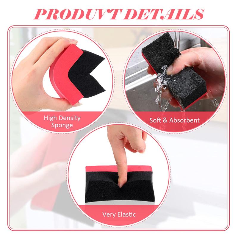 10Pcs Car Wheel Cleaning Sponge Detailing Applicator Sponge Water Suction Sponge Wax Polishing Tyre Brushe Tools Car Accessories
