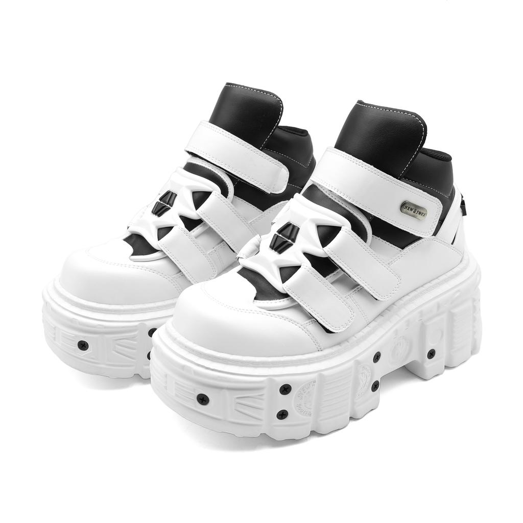 Stivaletti Gotici alla Caviglia Scarpe da Donna Nuovo Stile Punk Allacciatura Altezza Tacco 6CM Scarpe con Plateau Donna Decorazione in Metallo Sneakers da Donna