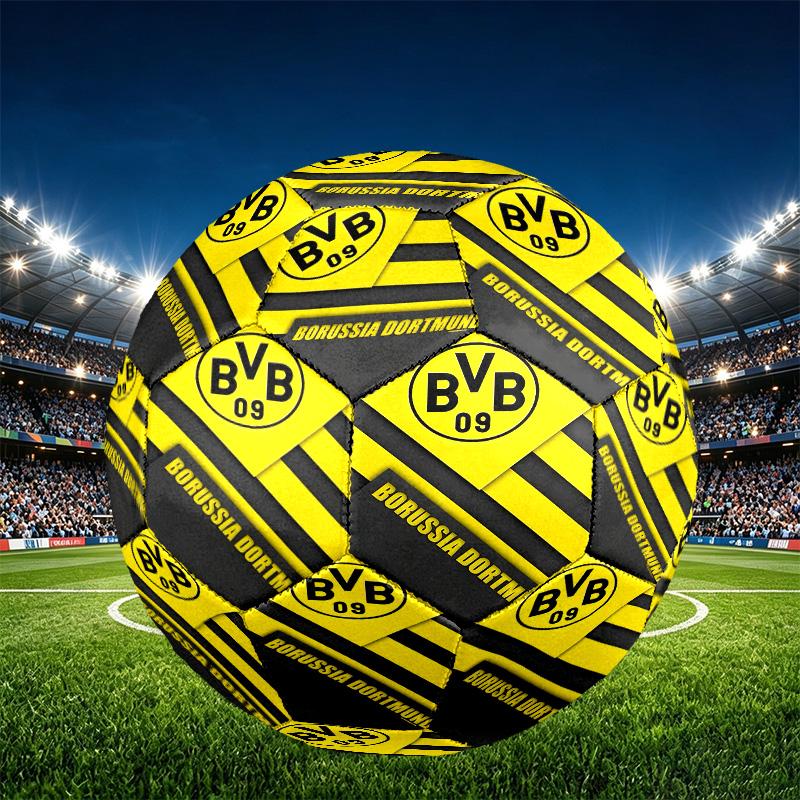 Borussia Dortmund Print Size 5 Soccer Ball, PU Wear Resistant Football for Match Training and Daily Practice, Birthday Gift for Soccer Fans