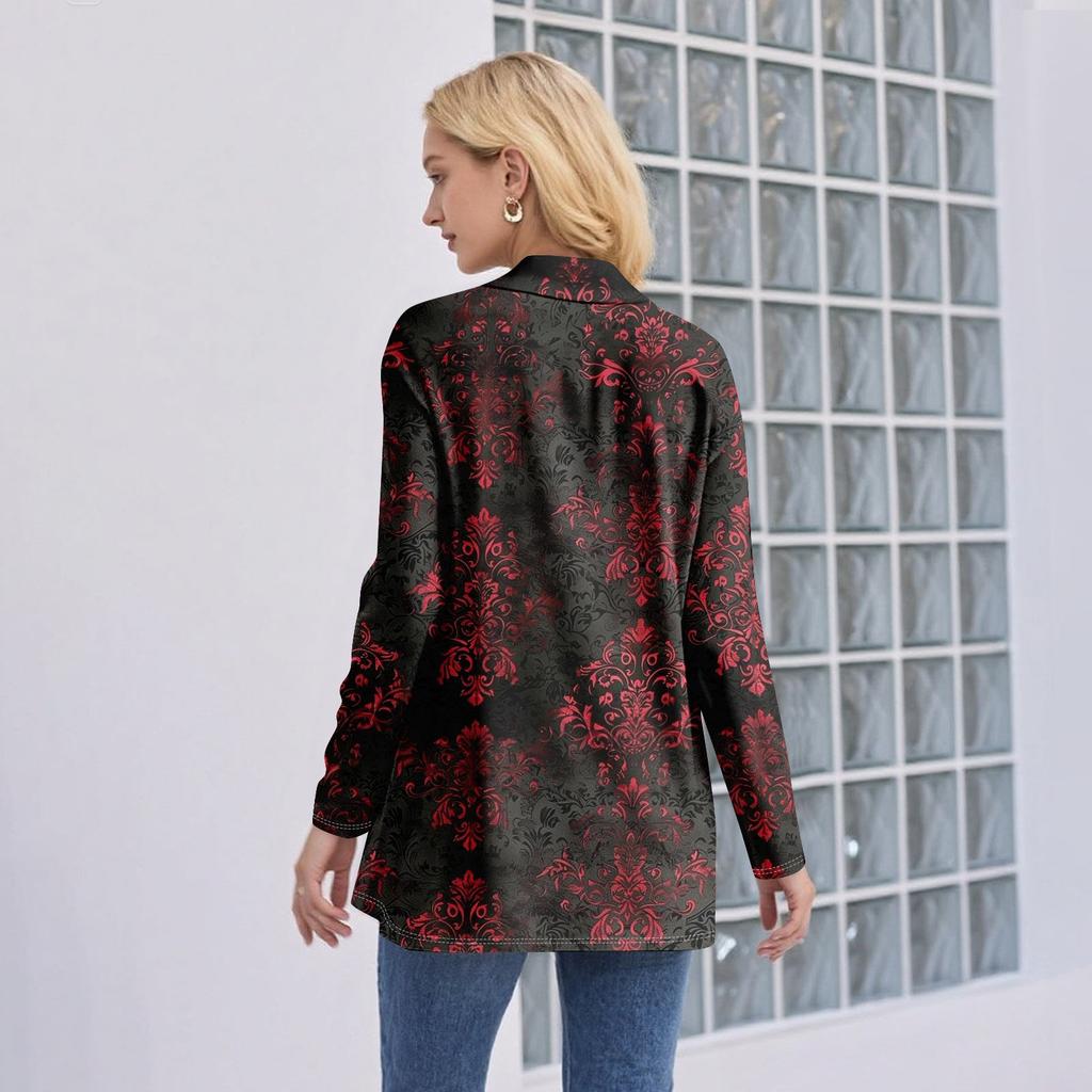 Women's Long Sleeve Cardigan V Neck Fashion Halloween Printed Shirt Lightweight  Casual Loose Thin Cardigans With Pockets
