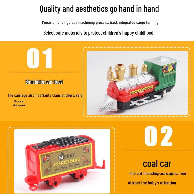 Mini Electric Christmas Train Toy Set for Kids