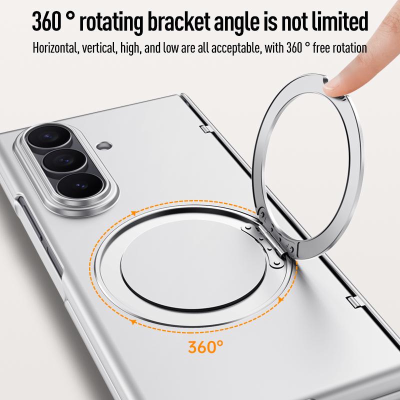 For Samsung Galaxy Z Fold 7 Case Luxury for Magsafe Ring Stand Magnetic Protective Cases for Samsung Z Fold7 Fold7 Back Cover