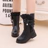 Children's Cotton Shoes Warm Boots Girls Autumn and Winter High Leather Boots